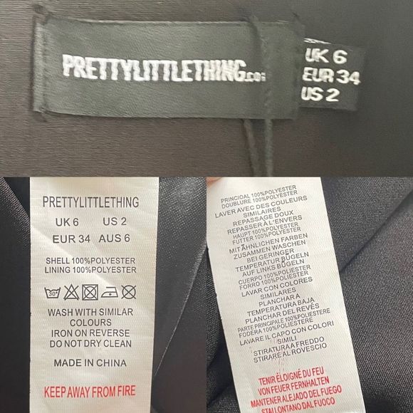 (SOLD) PRETTYLITTLETHING Black Double Breasted Asymmetrical Long Blazer Dress 2 - Picture 5 of 6